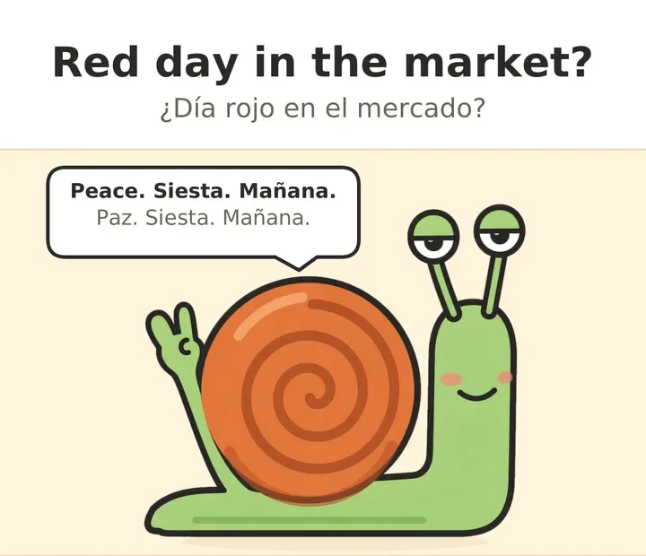 Red day in the market? Peace. Siesta. Mañana.