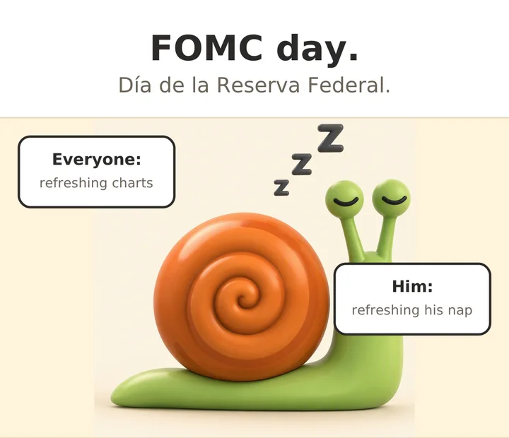 FOMC day. Everyone: refreshing charts. Him: refreshing his nap.