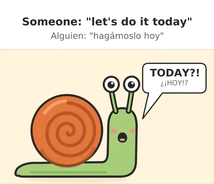 Someone: let's do it today. Mañana: TODAY?!